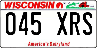 WI license plate 045XRS
