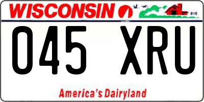 WI license plate 045XRU
