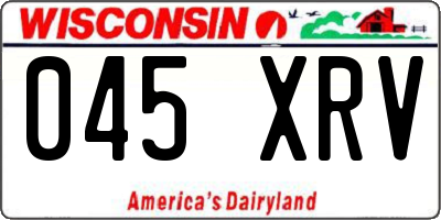 WI license plate 045XRV