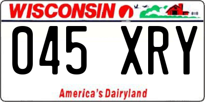 WI license plate 045XRY