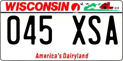 WI license plate 045XSA