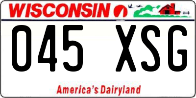 WI license plate 045XSG