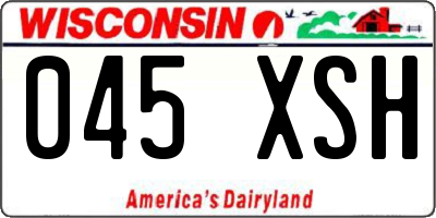 WI license plate 045XSH