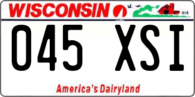 WI license plate 045XSI