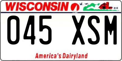 WI license plate 045XSM