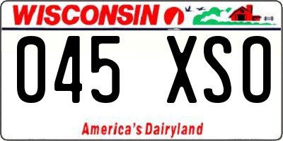WI license plate 045XSO