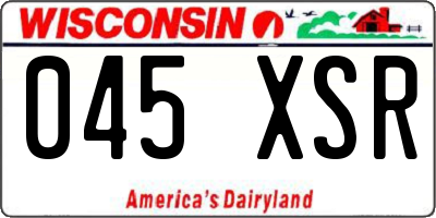 WI license plate 045XSR