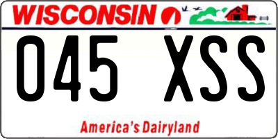 WI license plate 045XSS