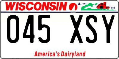 WI license plate 045XSY