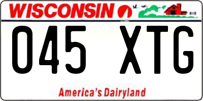 WI license plate 045XTG