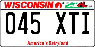 WI license plate 045XTI