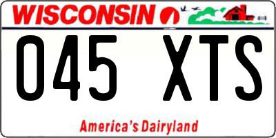 WI license plate 045XTS