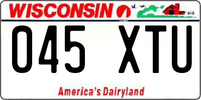 WI license plate 045XTU