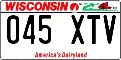 WI license plate 045XTV