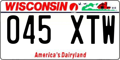 WI license plate 045XTW