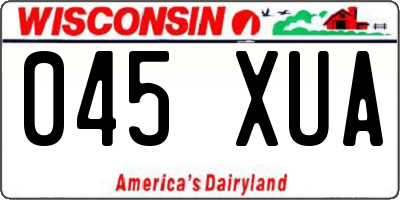 WI license plate 045XUA