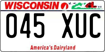 WI license plate 045XUC