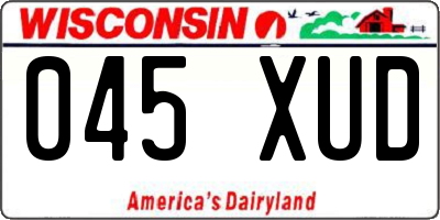 WI license plate 045XUD