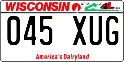 WI license plate 045XUG