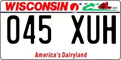 WI license plate 045XUH