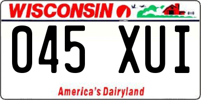 WI license plate 045XUI