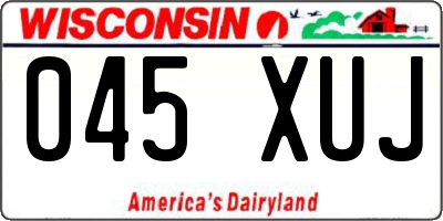 WI license plate 045XUJ