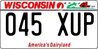 WI license plate 045XUP