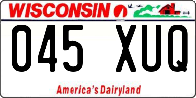 WI license plate 045XUQ