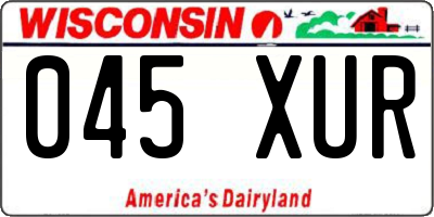 WI license plate 045XUR