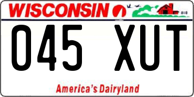 WI license plate 045XUT