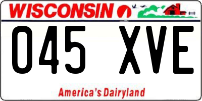 WI license plate 045XVE