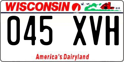 WI license plate 045XVH