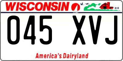 WI license plate 045XVJ