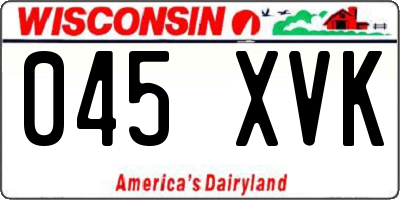 WI license plate 045XVK