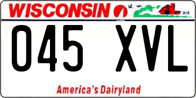 WI license plate 045XVL