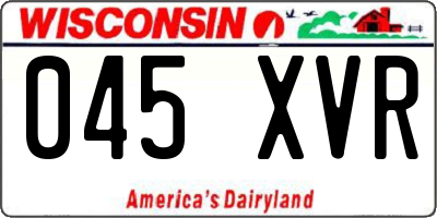 WI license plate 045XVR