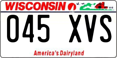 WI license plate 045XVS
