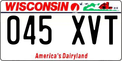 WI license plate 045XVT