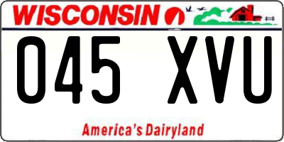 WI license plate 045XVU