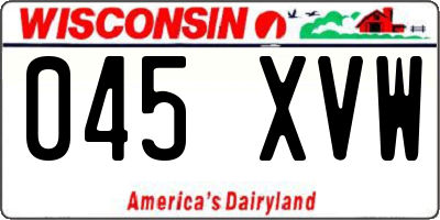 WI license plate 045XVW