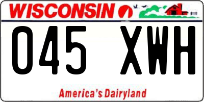 WI license plate 045XWH