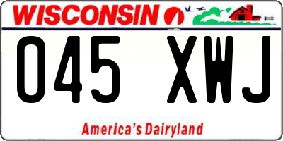 WI license plate 045XWJ