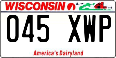 WI license plate 045XWP