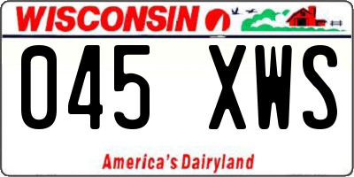 WI license plate 045XWS