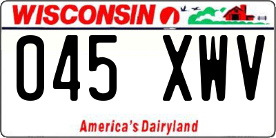WI license plate 045XWV
