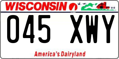 WI license plate 045XWY