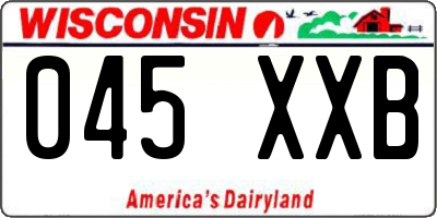 WI license plate 045XXB