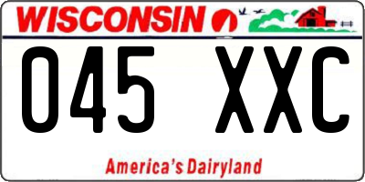 WI license plate 045XXC