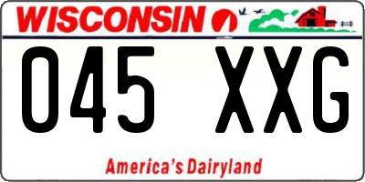 WI license plate 045XXG