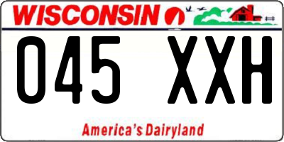 WI license plate 045XXH